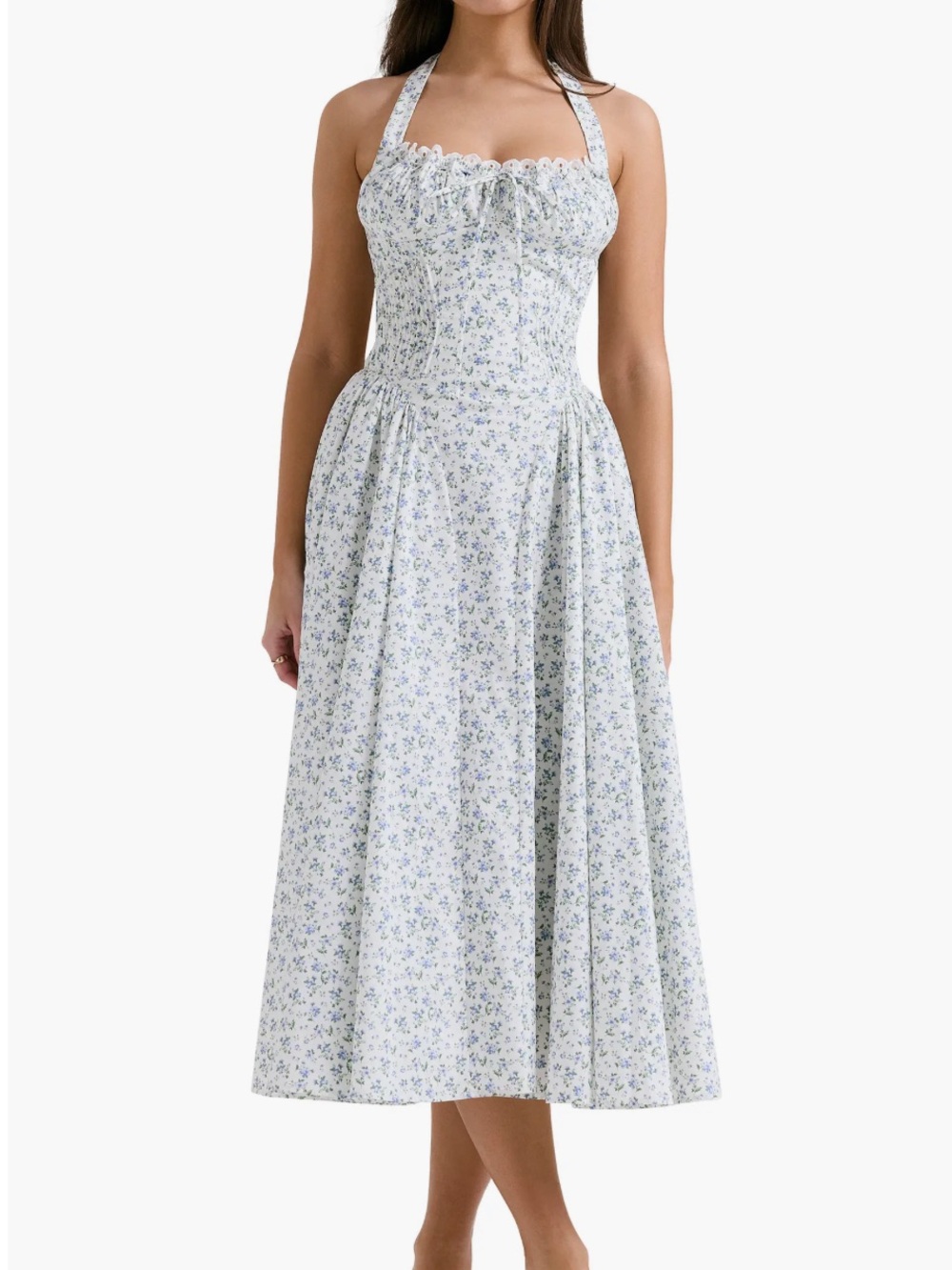House of CB Adabella Floral Pleated Halter Sundress XSMALL NWT